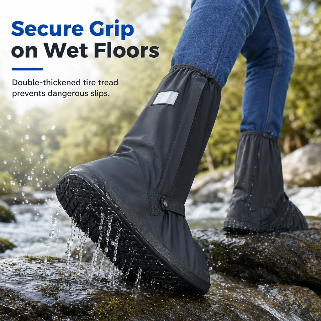 Waterproof High-Top Silicone Rain Shoe Covers - Image 3