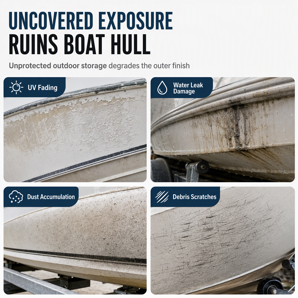 Waterproof Outdoor V-Hull Boat Cover - Image 2