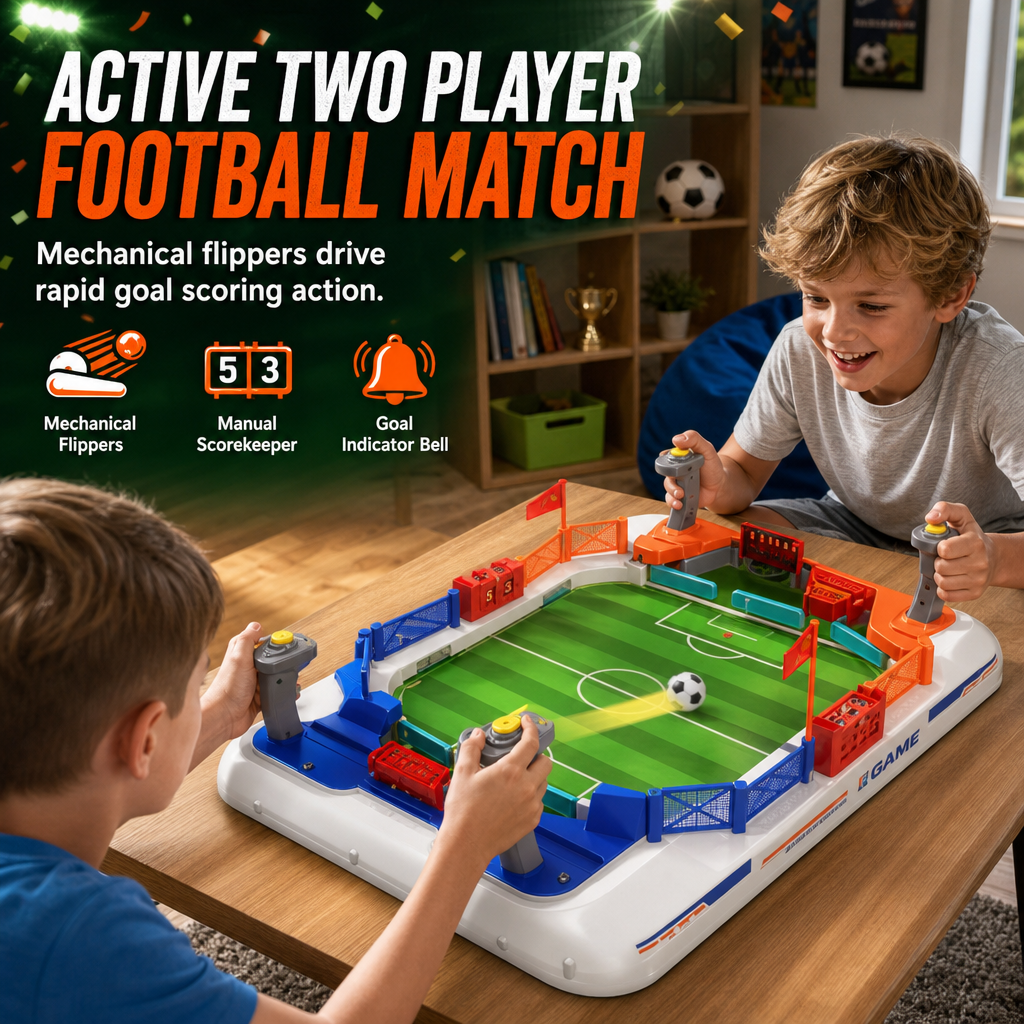 2-Player Tabletop Soccer Game – Fast-Paced Family Fun, Builds Reflexes & Hand-Eye Coordination