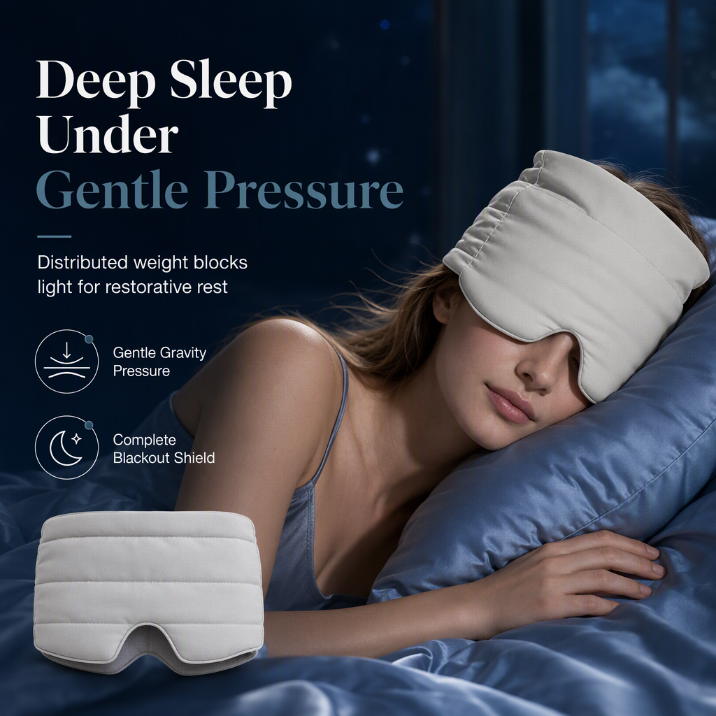 Weighted Sleep Mask – 100% Blackout, Pressure-Relief Design for Deeper Sleep & Fresh Eyes