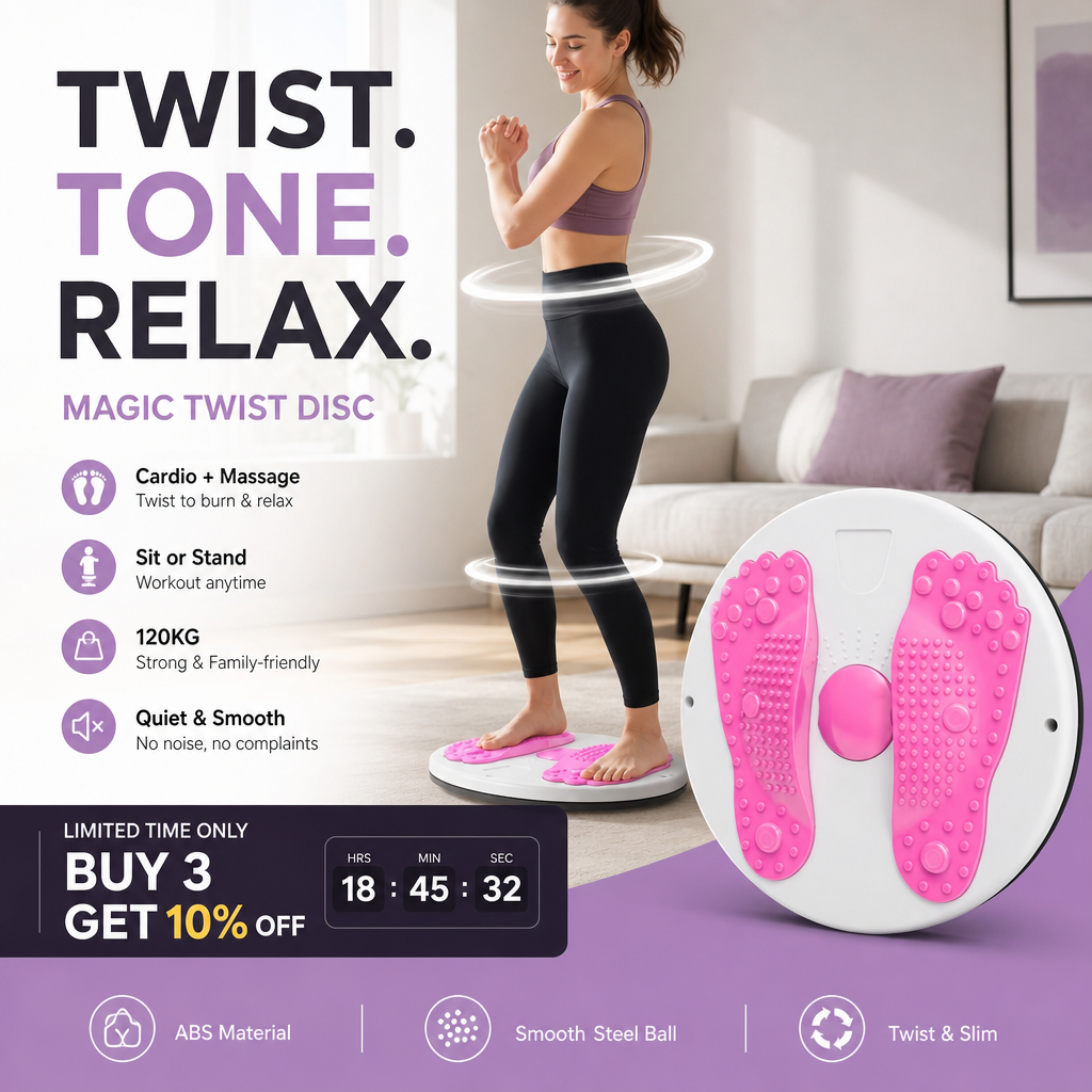 Waist Twisting Massage & Exercise Balance Board – Burn Fat, Slim Waist & Improve Circulation at Home - Image 3