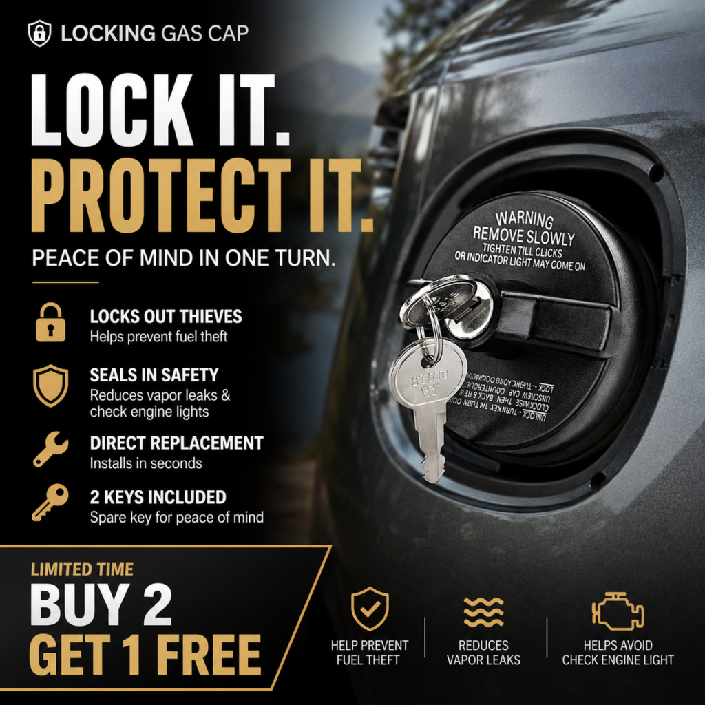 Locking Fuel Cap – Anti-Theft, Precision Seal, Prevents Fuel Vapor Leak – Includes 2 Keys (OEM Fit)